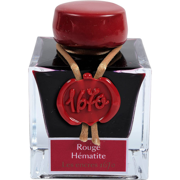 photo-Encre pour calligraphie - Rouge hématite - Les encres 1670 - Herbin - Flacon 50ml