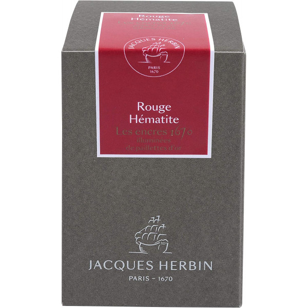 Encre pour calligraphie - Rouge hématite - Les encres 1670 - Herbin - Flacon 50ml
