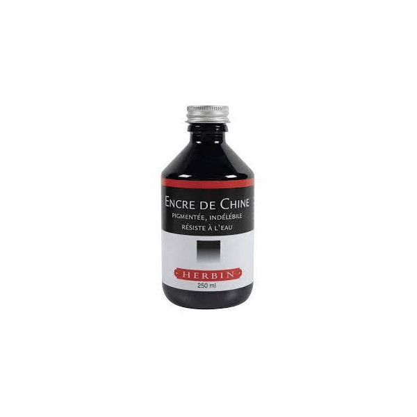 photo-Encre de Chine - Noir - Calligraphie - Flacon de 250ml - Herbin