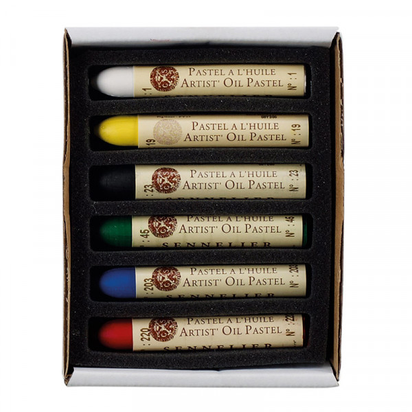 Pastels à l'huile - 6 couleurs - Boîte d'initiation - Beaux-Arts - Sennelier