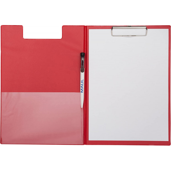 Porte-bloc avec rabat - format A4 - rouge - Maul