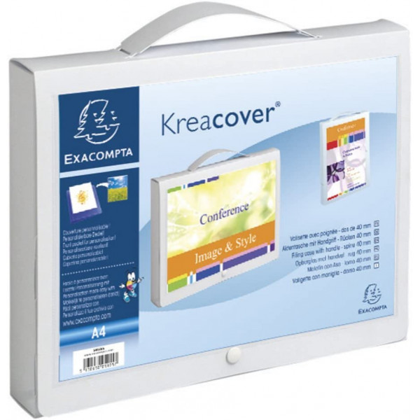 Valisette avec poignée - Personnalisable - Blanc - Exacompta - Kreacover