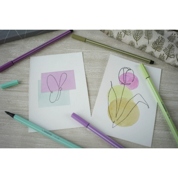 Etui carton de 65 feutres de dessin STABILO Pen 68 ARTY - pointe moyenne