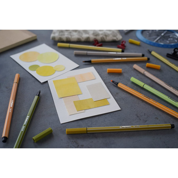 Etui carton de 65 feutres de dessin STABILO Pen 68 ARTY - pointe moyenne