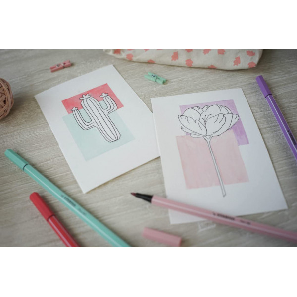 Etui carton de 65 feutres de dessin STABILO Pen 68 ARTY - pointe moyenne