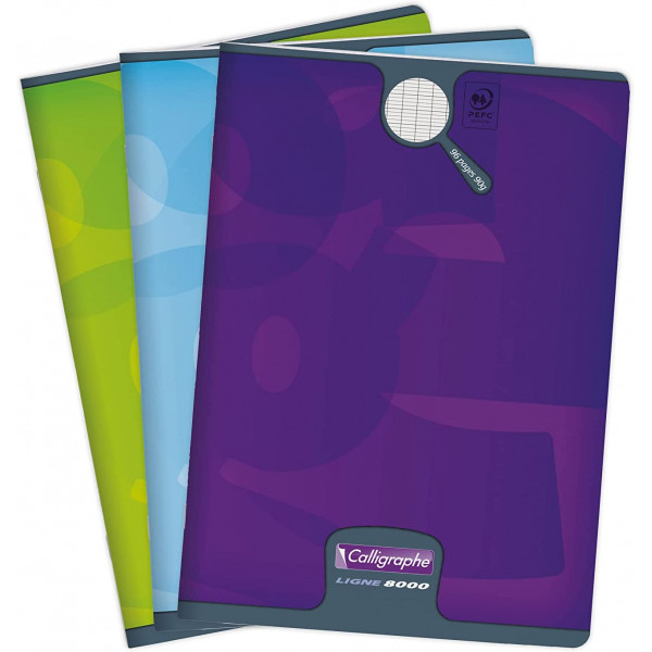 Cahier - A4 (21x29,7cm) - Grands carreaux - 96 pages - sans spirale - Clairefontaine - Calligraphe