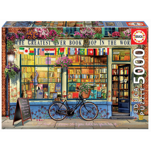photo-Puzzle - 5000 pièces - La meilleure librairie du monde - Livres - Educa