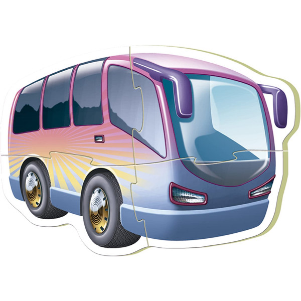 Puzzle - 5 pièces - Bébé dès 2 ans - Camion - Tracteur - Bus - Moto - Educa