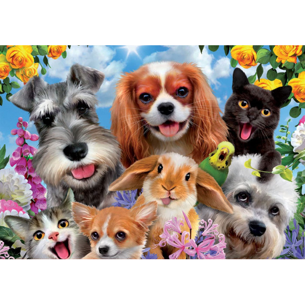 Puzzle - 200 pièces - Le selfie des animaux - Chien - Chat - Dès 6 ans - Educa