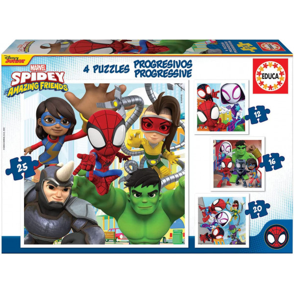 photo-Puzzle - Enfant - Dès 3 ans - 4 modèles - Spidey et ses amis étonnants - Educa