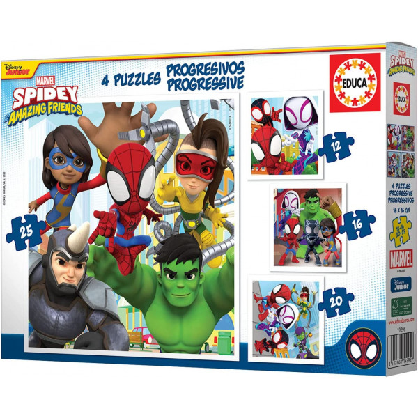 Puzzle - Enfant - Dès 3 ans - 4 modèles - Spidey et ses amis étonnants - Educa