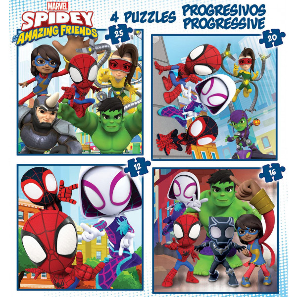 Puzzle - Enfant - Dès 3 ans - 4 modèles - Spidey et ses amis étonnants - Educa