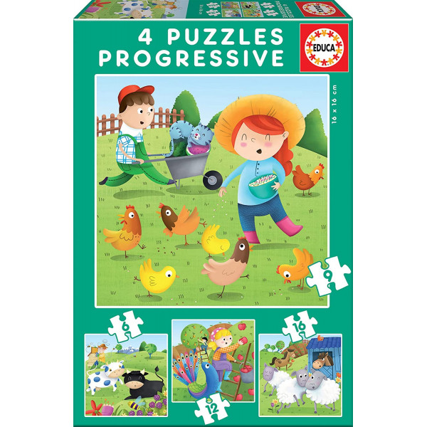 photo-Puzzle - Enfant - Dès 3 ans - 4 modèles - Les animaux de la ferme - Educa