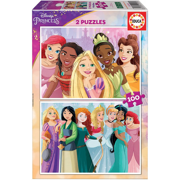 photo-Puzzle - Princesses Disney - 2x100 pièces - Enfant - Dès 6 ans - 2 modèles