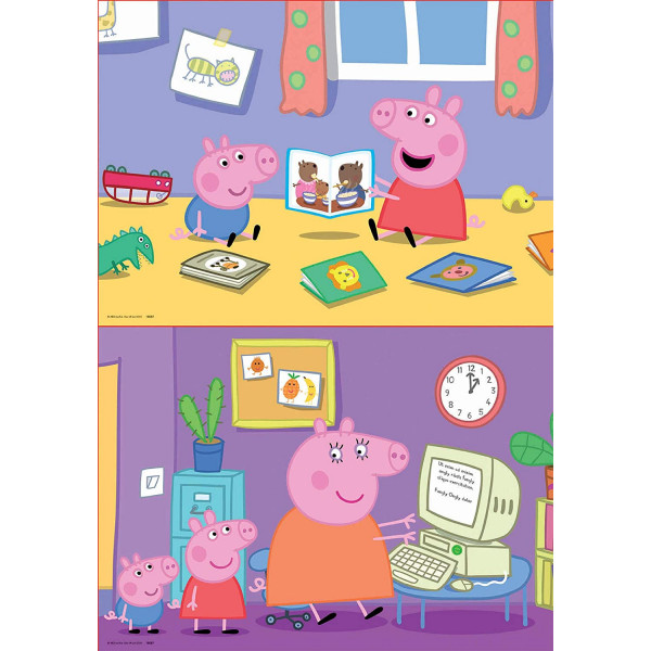 Puzzle en bois - Peppa Pig à la maison - 2 x 20 pièces - Dès 3 ans - Educa