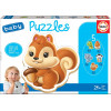 photo-Puzzle - 5 pièces - Bébé dès 2 ans - Animaux - Chat - Poule - Vache - Educa