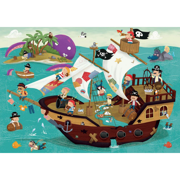 Puzzle éducatif - Bateau de pirates - 50 pièces - Dès 4 ans - Educa