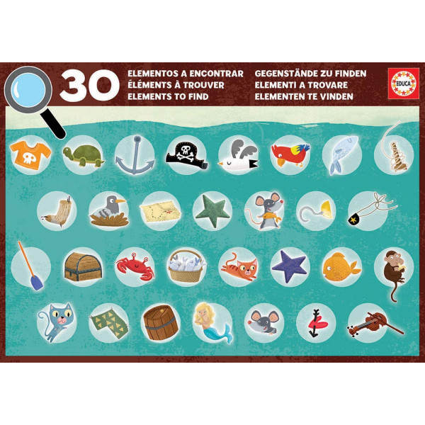 Puzzle éducatif - Bateau de pirates - 50 pièces - Dès 4 ans - Educa