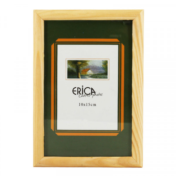 photo-Cadre photo - Bois naturel - Pour photo 10 x 15 cm - Vitre en verre