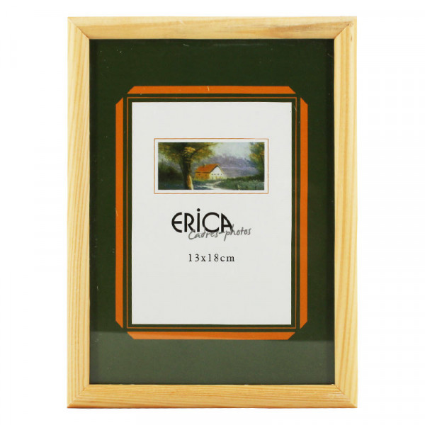 photo-Cadre photo - Bois naturel - Pour photo 13 x 18 cm - Vitre en verre