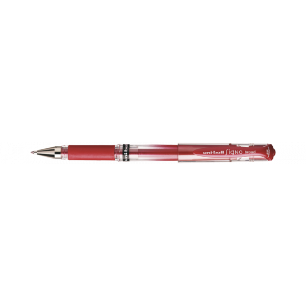 photo-Stylo roller Uni-Ball Signo Broad Rouge métallisé