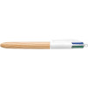 photo-BIC - Stylo 4 couleurs - Corps en imitation bois - Bleu Rouge Vert et Noir