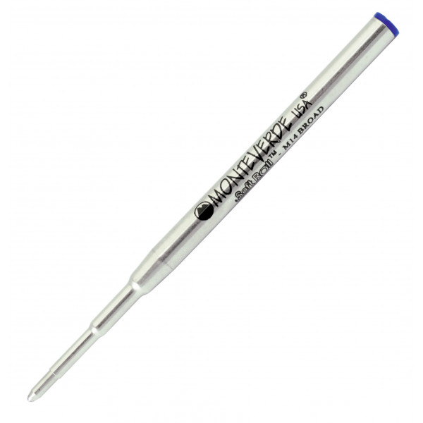photo-Recharges pour stylo bille - Montblanc - Bleu - Pointe large - Lot de 2 recharges