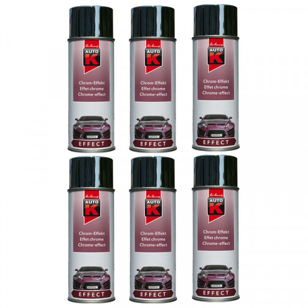 photo-6 bombes de peinture chrome carrosserie voiture Auto K 400ml