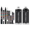 photo-8 marqueurs POSCA - PC5M - P1CM - PC1MR - PC3M - 2 bombes Hardcore - Noir Blanc