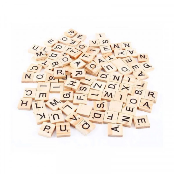 photo-Lettres - Alphabet - Bois - Forme carré - 120 pièces