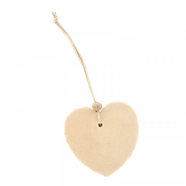 photo-Etiquettes en bois - Forme de cœur - Cordelette - Personnalisable