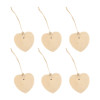 Etiquettes en bois - Forme de cœur - Cordelette - Personnalisable