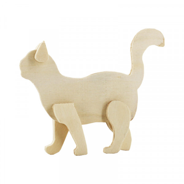 photo-Chat - Animaux à personnaliser - Bois naturel - Figurine en bois