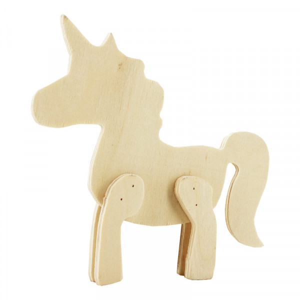 photo-Licorne - Animaux à personnaliser - Bois naturel - Figurine en bois