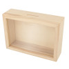 photo-Tirelire en bois - Personnalisable - Transparente - 17 x 12 x 5 cm - Bois naturel