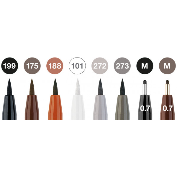 8 feutres de dessin - Pitt Artist Pens Classic - Faber-Castell - Assortiment