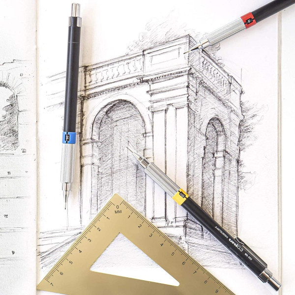 4 porte-mine - Dessin technique professionnel - HB - 0,3mm 0,5mm 0,7 mm 0,9mm
