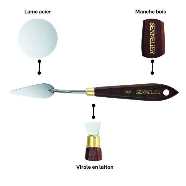Couteau à peindre - Sennelier - N°1009 - Manche bois - Lame acier