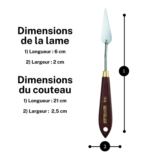 Couteau à peindre - Sennelier - N°1012 - Manche bois - Lame acier