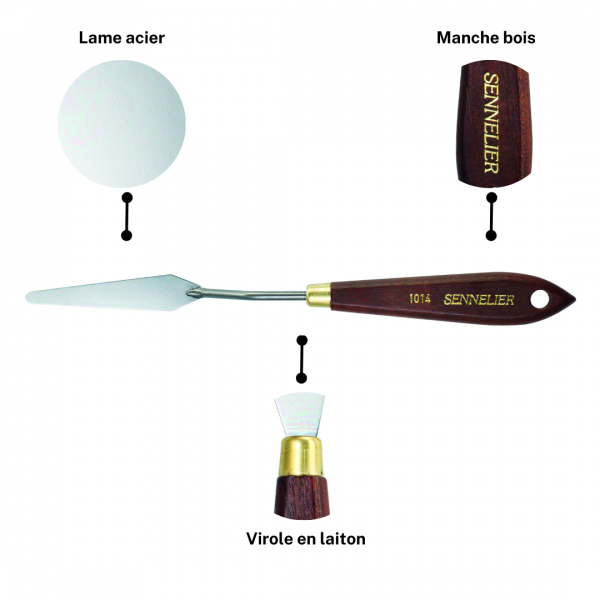 Couteau à peindre - Sennelier - N°1014 - Manche bois - Lame acier