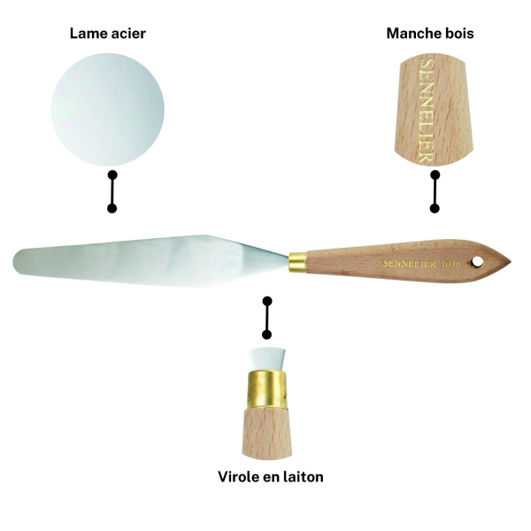 Couteau à palette - Sennelier - N°1036 - Manche bois - Lame acier