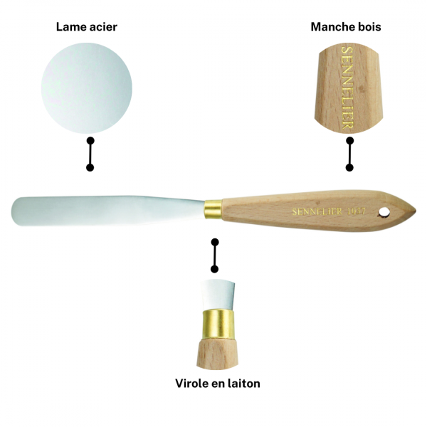 Couteau à palette - Sennelier - N°1037 - Manche bois - Lame acier