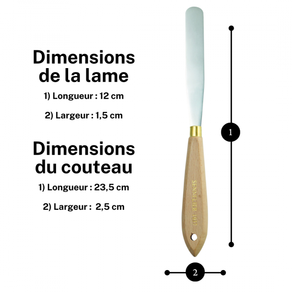 Couteau à palette - Sennelier - N°1037 - Manche bois - Lame acier