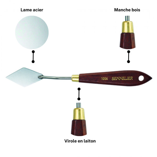 Couteau à peindre - Sennelier - N°1004 - Manche bois - Lame acier
