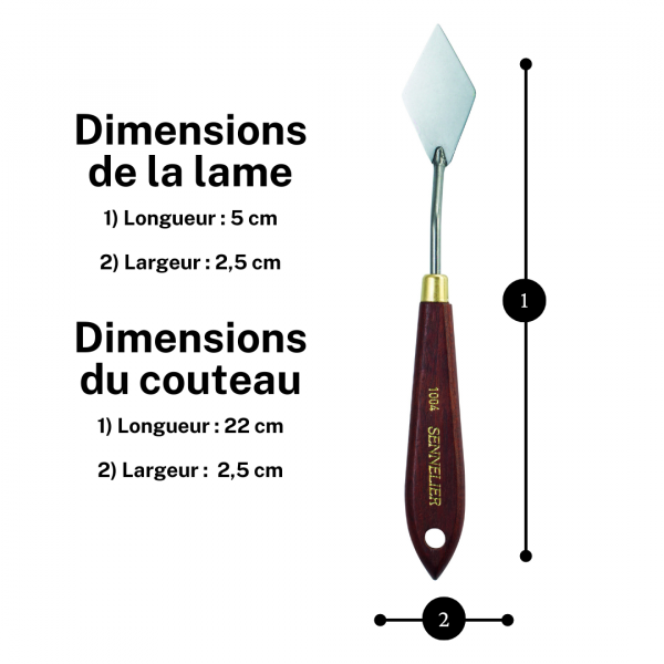 Couteau à peindre - Sennelier - N°1004 - Manche bois - Lame acier