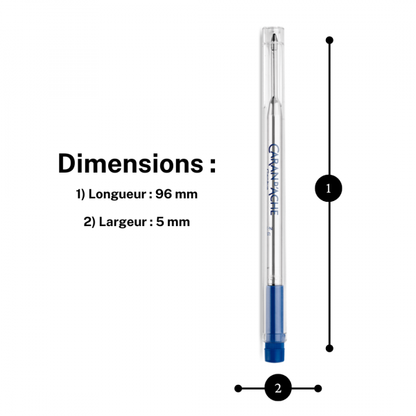 Recharge - Cartouche - Stylo à bille - GOLIATH - Caran d'Ache - Bleu - Pointe M