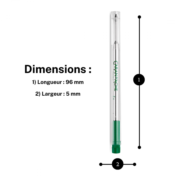 Recharge - Cartouche - Stylo à bille - GOLIATH - Caran d'Ache - Vert - Pointe M