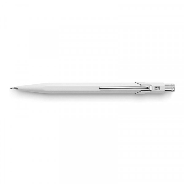 photo-Porte-mines - Métal - Blanc - Mine de 0,7mm - Rechargeable - Carand'Ache 849
