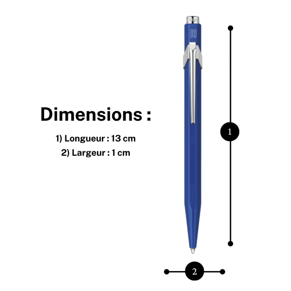 Stylo à bille - Bleu - Métal - Pointe moyenne - Caran d'Ache - 849