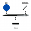 Stylo à bille - Corps noir - Métal - Encre bleue - Pointe moyenne - Caran d'Ache - 849